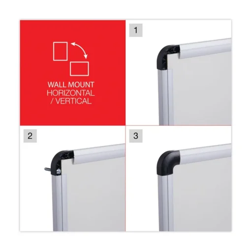 Universal 36 in. x 24 in. Modern Melamine Dry Erase Board - White Surface, Aluminum Frame