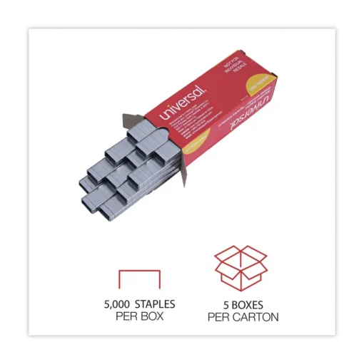 Universal 0.25 in. x 0.5 in. Standard Chisel Point Staples - Steel (25000/Pack)