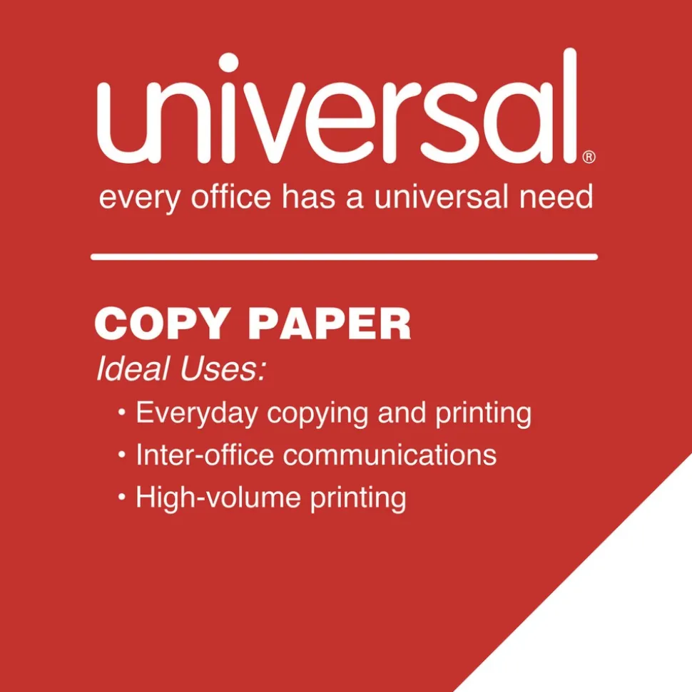 Universal 20 lbs. Bond Weight 8.5 in. x 11 in. 92 Copy Paper - Bright White (40/Pallet)