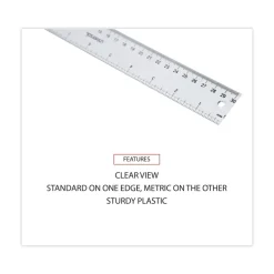 Universal Clear Plastic Standard/Metric 12 in. Ruler - Clear