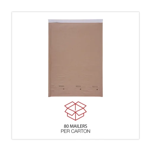Universal 80-Piece/Carton #5 Self-Seal 10.5 in. x 16 in. Cushioned Mailer with Bubble Lining Barrier and Self-Adhesive Closure - Natural Kraft