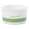 Vegware 3.5 in. x 1.7 in. 6 oz. Compostable Paper Soup Containers - Green/White (1000/Carton)