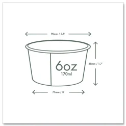 Vegware 3.5 in. x 1.7 in. 6 oz. Compostable Paper Soup Containers - Green/White (1000/Carton)