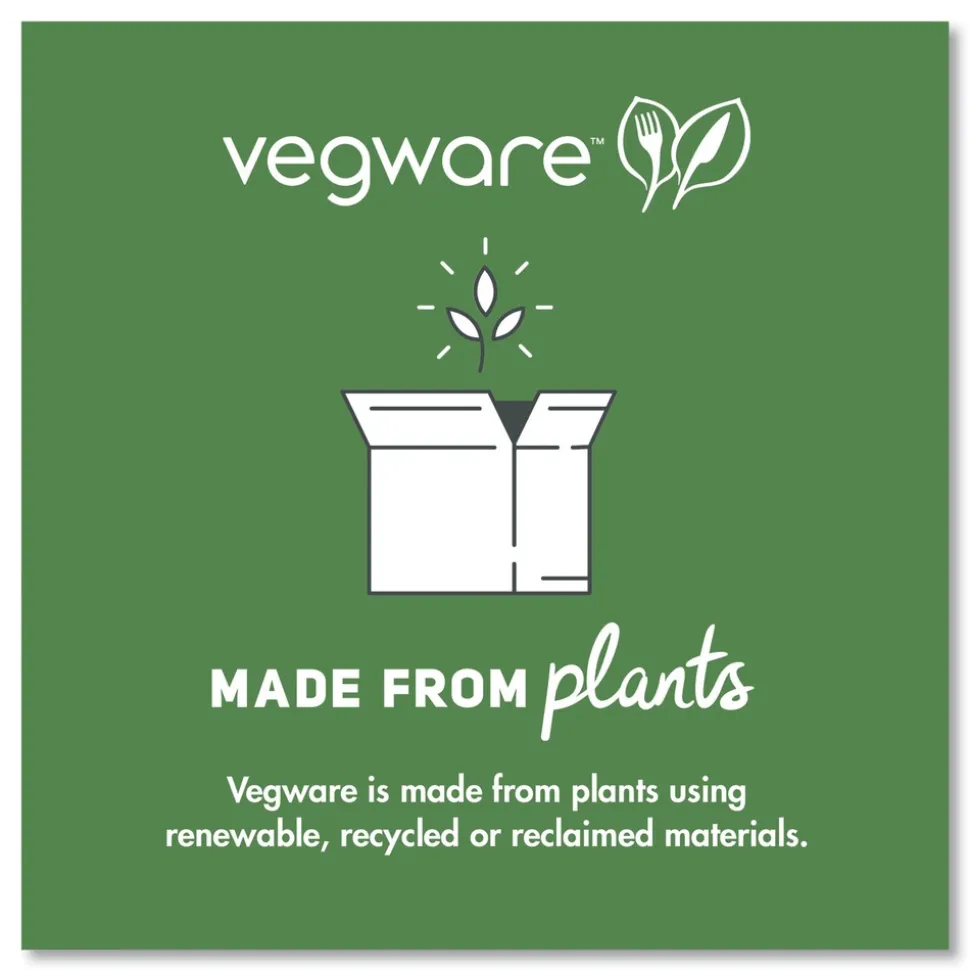 Vegware 9 in. x 9 in. x 3 in. Molded Fiber Compostable Sugarcane Clamshell Containers - White (200/Carton)