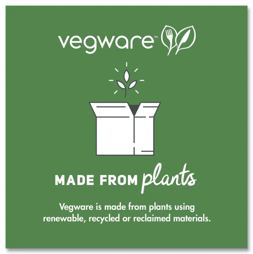 Vegware 7.9 in. x 7.9 in. x 2.9 in. Nourish Molded Fiber Compostable Sugarcane Takeout Containers - White (200/Carton)