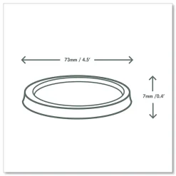 Vegware 2 oz. - 4 oz. Compostable Plastic Portion Pot Lids - Clear (2000/Carton)
