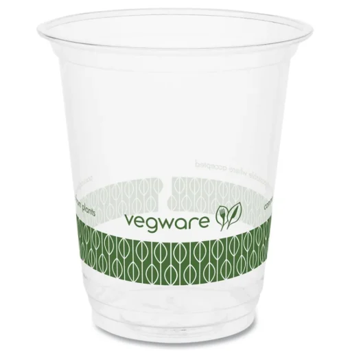 Vegware 7 oz. 76-Series Plastic Cold Cup - Clear/Green (1000/Carton)