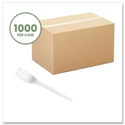 Vegware Compostable CPLA Cutlery Fork - White (1000/Carton)