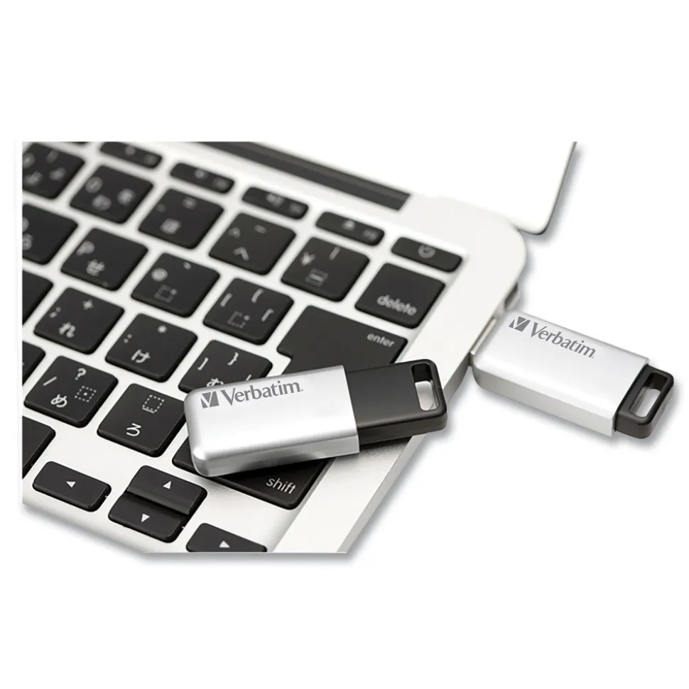 Verbatim 128 GB Store 'n' Go Secure Pro USB Flash Drive with AES 256 Encryption - Silver