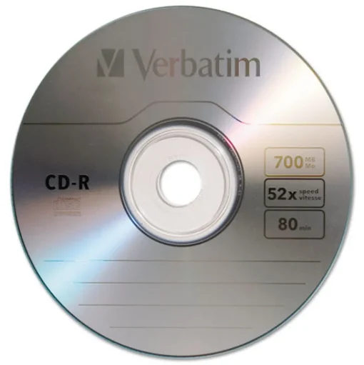 Verbatim 700 MB/80 min 52x CD-R Recordable Disc - Silver (50/Pack)