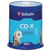 Verbatim 700 MB/80 min 52x CD-R Recordable Disc - White (100/Pack)