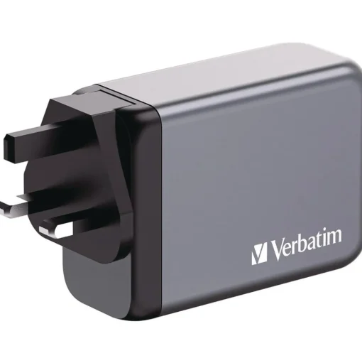 Verbatim 240 Watts 4-Port GaN Wall Charger - Black/Gray