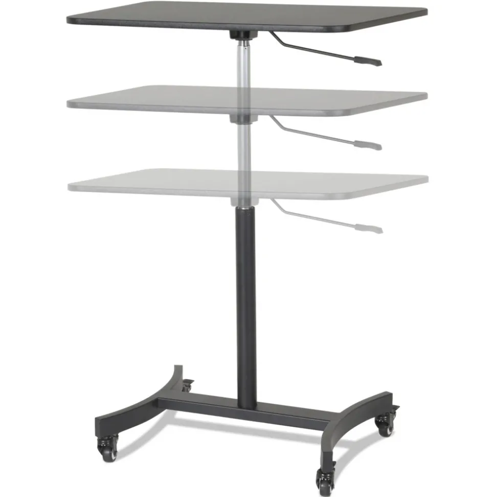 Victor 30.75 in. x 22 in. x 29 in. to 44 in. High Rise Collection Mobile Adjustable Standing Desk - Black