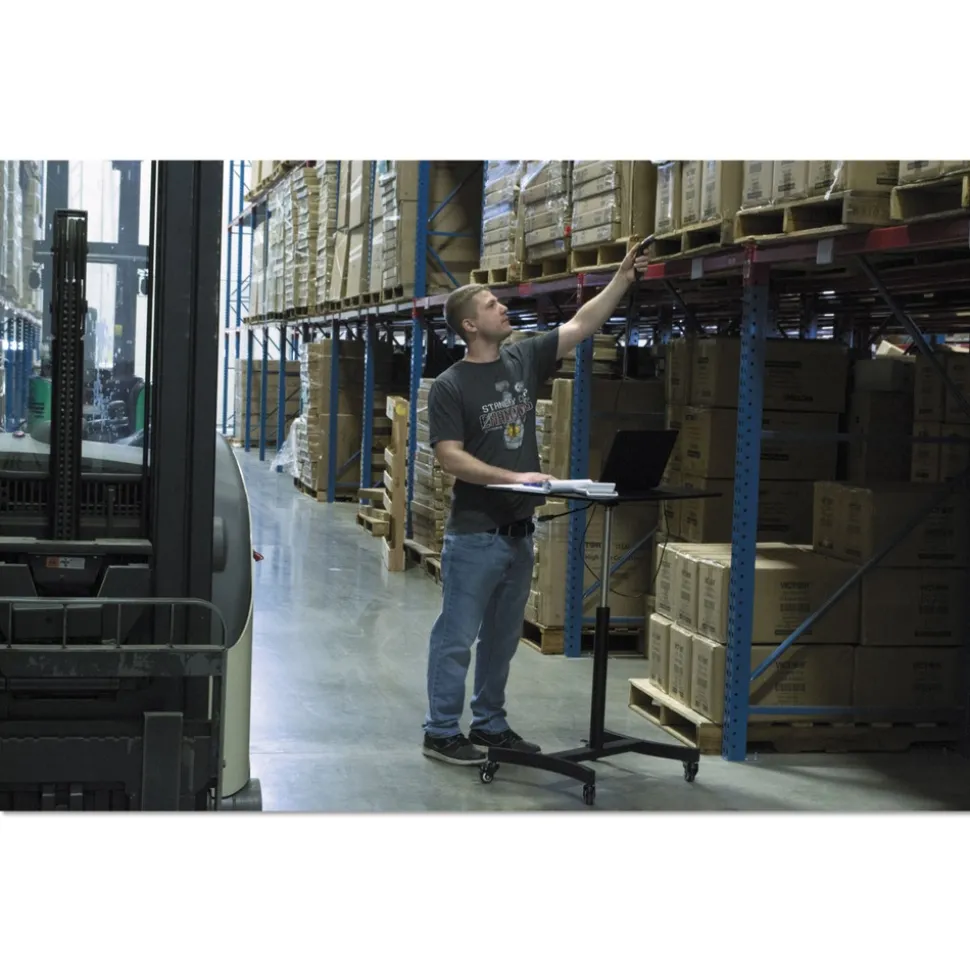 Victor 30.75 in. x 22 in. x 29 in. to 44 in. High Rise Collection Mobile Adjustable Standing Desk - Black