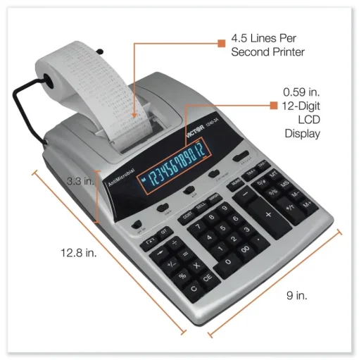 Victor Black/Red Print 4.5 Lines/Sec Antimicrobial Printing Calculator