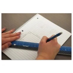 Victor Easy Read 12.5 in. Long Standard/Metric Stainless Steel Ruler - Blue