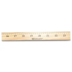 Westcott 39.5 in. Standard/Metric Wooden Meter Stick - Clear Lacquer Finish (12/Box)