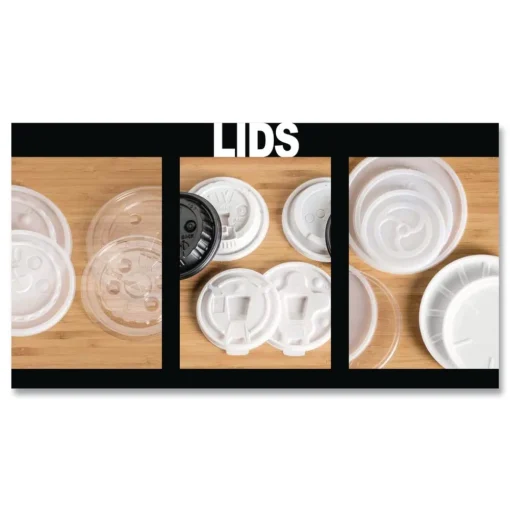 WinCup Plastic Lids for 8 oz to 16 oz Cups/5 oz to 10 oz Bowls - White (500/Carton)