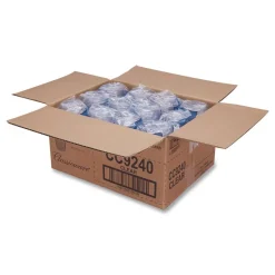 WNA 9 oz. Classic Crystal Fluted Squat Plastic Tumblers - Clear (240/Carton)