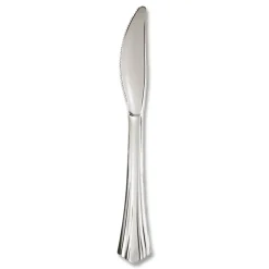 WNA WNA REF320KN Reflections Heavyweight Plastic Utensils Knife - Silver (320/Carton)