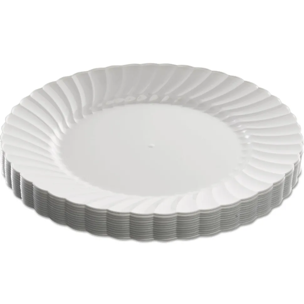 WNA WNA RSCW91512W 9 in. Diameter Plates Classicware Plastic Dinnerware - White (180/Carton)