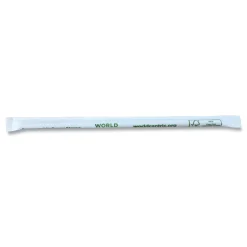 World Centric 8 in. Wrapped Sustainable Kraft Paper Straws - Natural (6000/Carton)