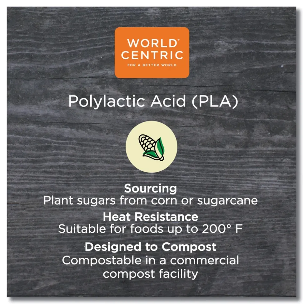 World Centric 6.1 in. x 7.6 in. x 2.8 in. 32 oz. PLA Rectangular Plastic Deli Containers - Clear (600/Carton)