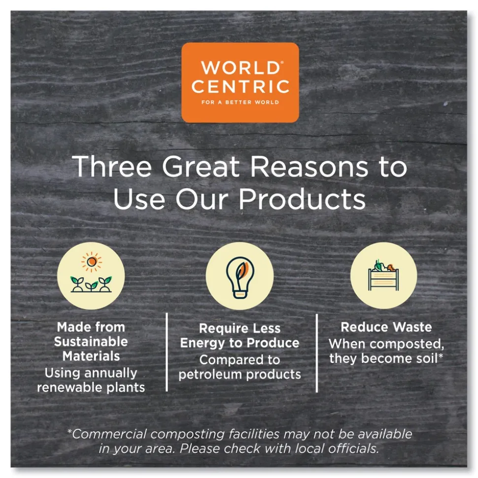 World Centric 6.1 in. x 7.6 in. x 2.8 in. 32 oz. PLA Rectangular Plastic Deli Containers - Clear (600/Carton)