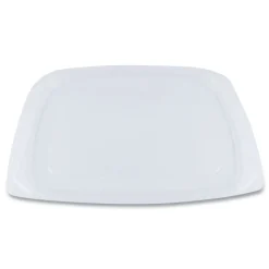 World Centric 6.5 in. x 7.5 in. x 0.3 in. PLA Rectangular Plastic Deli Container Lids - Clear (600/Carton)