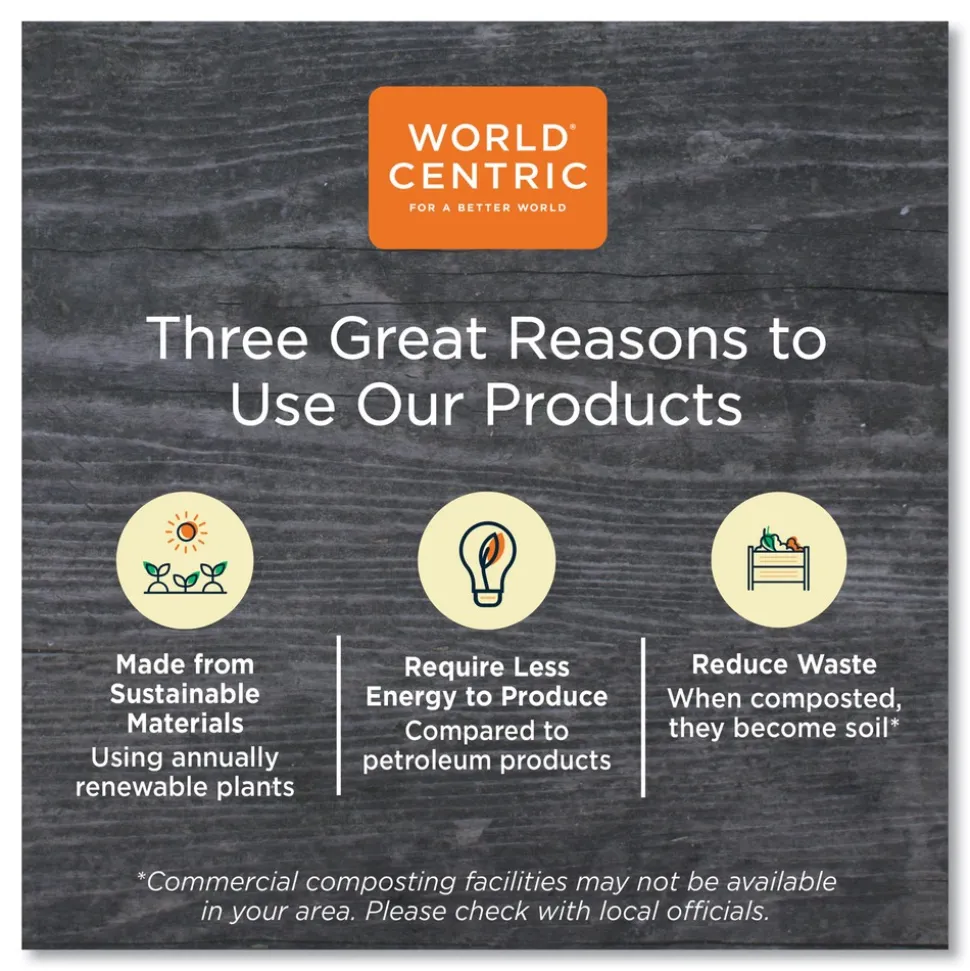 World Centric 6.5 in. x 7.5 in. x 0.3 in. PLA Rectangular Plastic Deli Container Lids - Clear (600/Carton)