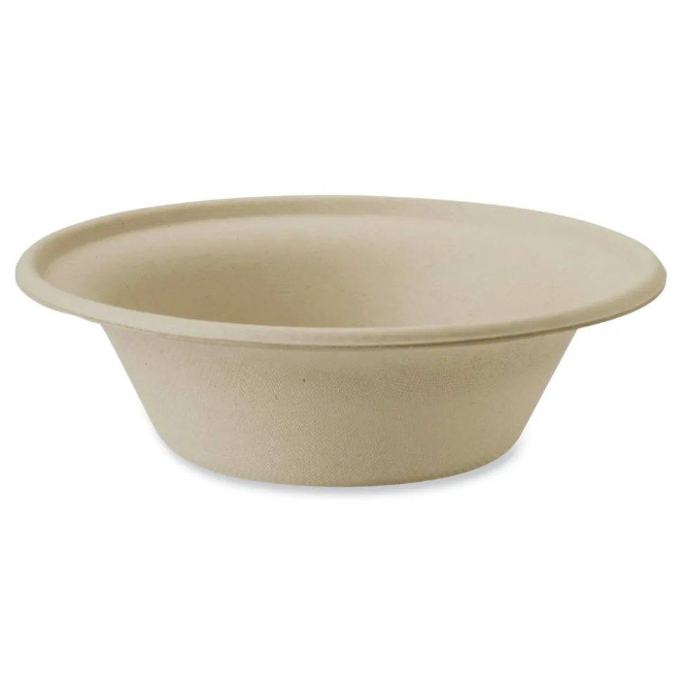 World Centric 6 in. x 6 in. x 1.7 in. 11.5 oz. Paper Fiber Bowls - Natural (1000/Carton)
