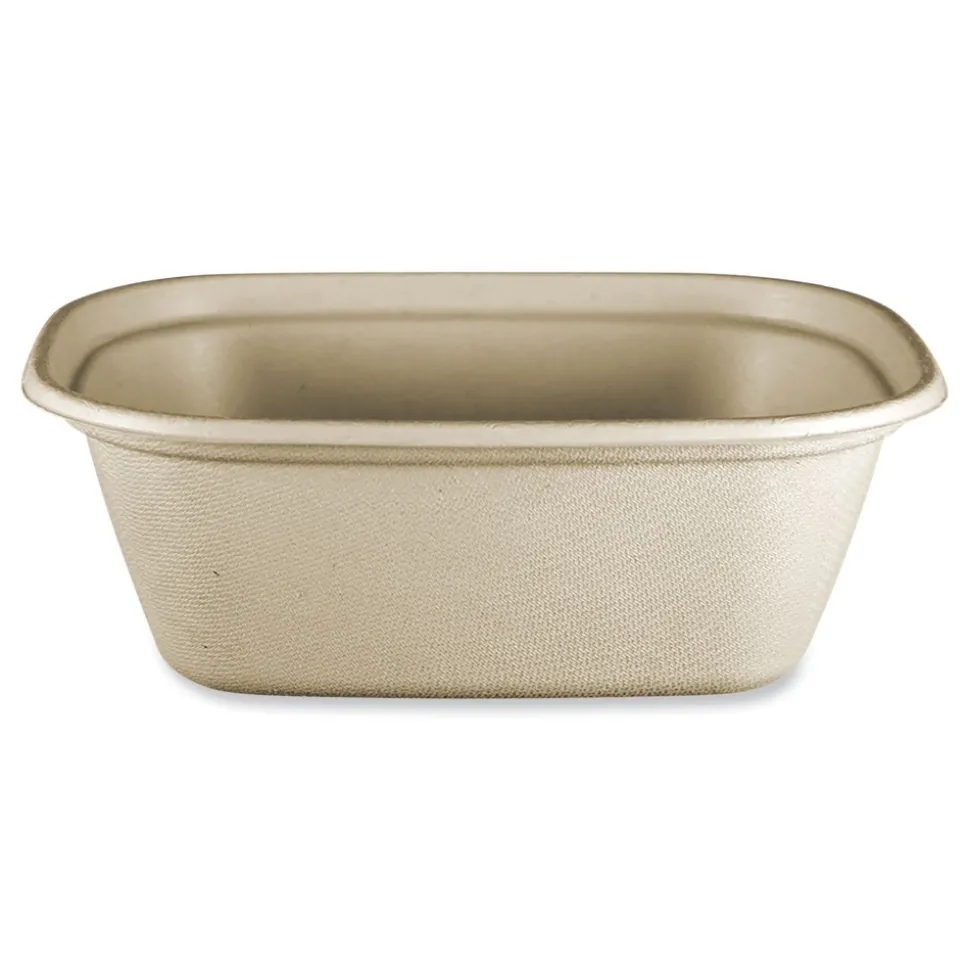 World Centric 8.7 in. x 6.5 in. x 3.1 in. 48 oz. Paper Fiber Containers - Natural (400/Carton)