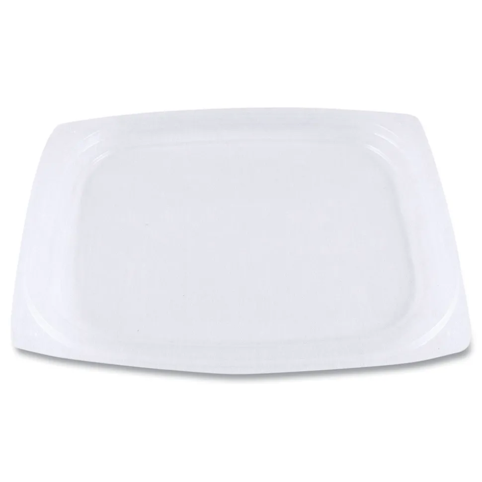 World Centric 4.8 in. x 5.9 in. x 0.3 in. PLA Rectangular Plastic Deli Container Lids - Clear (900/Carton)