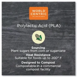 World Centric 10 oz. - 20 oz. PLA Lids for Hot Cups - White (1000/Carton)