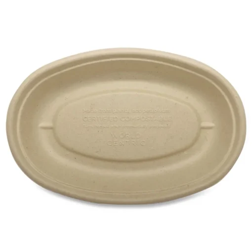 World Centric 32 oz 9.7 x 5.3 x 1.6 Fiber Paper Burrito Bowls - Natural (300/Carton)