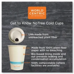World Centric 16 oz. NoTree Paper Cold Cups - Natural (1000/Carton)