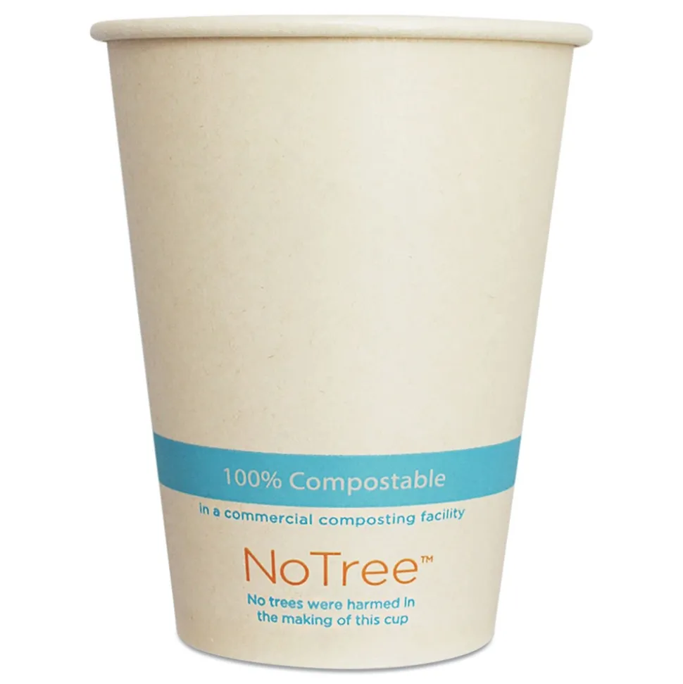 World Centric 12 oz. NoTree Paper Hot Cups - Natural (1000/Carton)