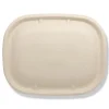 World Centric CTLSCU3LF 8.9 in. x 6.9 in. x 0.4 in. Paper Fiber Lids for Fiber Containers - Natural (400/Carton)