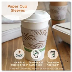 World Centric Hot Cup Sleeves Fits 8 oz. Cups - Natural (1000/Carton)