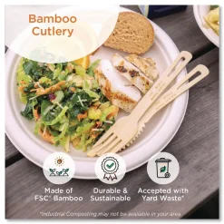 World Centric KN-BB-67 6.7 in. Bamboo Cutlery Knife - Natural (2000/Carton)
