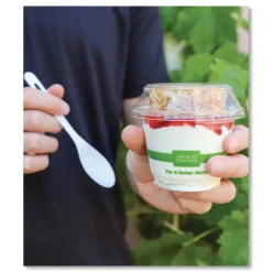 World Centric Plastic Dome Lid PLA Clear Cold Cup Lids Fits 9 oz to 24 oz Parfait Cups - Clear (1000/Carton)