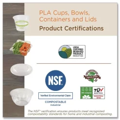 World Centric Plastic PLA Clear Cold Cup Lids Fits 9 oz to 24 oz Cold Cups - Clear (1000/Carton)