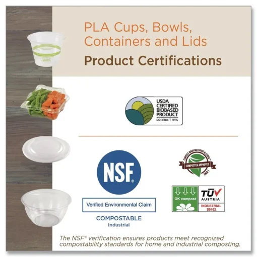 World Centric Plastic PLA Clear Cold Cup Lids Fits 9 oz to 24 oz Cold Cups - Clear (1000/Carton)