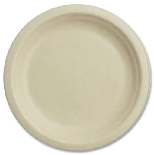 World Centric PL-SC-U7-LFS 7 in. Diameter Paper Fiber Plates - Natural (1000/Carton)