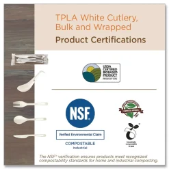 World Centric SO-PS-B TPLA Compostable Cutlery Soup Spoon - White (1000/Carton)