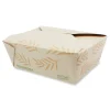 World Centric TO-NT-8 5.5 in. x 6.9 in. x 2.5 in. 46 oz. Sugarcane No Tree Folded Takeout Containers - Natural (300/Carton)