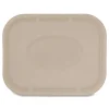 World Centric TRLSC10LF 7.8 in. x 10.1 in. x 0.5 in. Paper Fiber Lids for Fiber Containers - Natural (400/Carton)