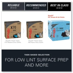 WypAll 12.5 in. x 12 in. 1/4 Fold Grease and Ink Cloths Power Clean Oil - Blue (66/Box, 8 Boxes/Carton)