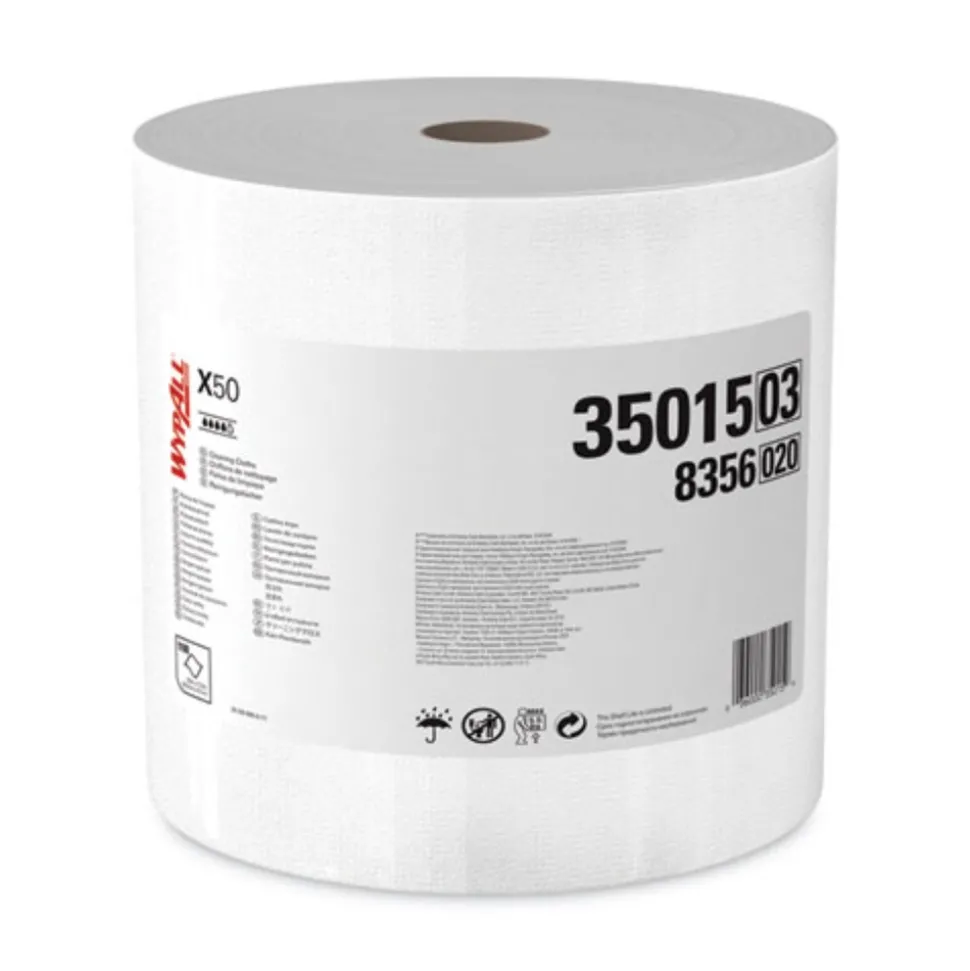 WypAll 13.4 in. x 9.8 in. Jumbo Roll X50 Cloths - White (1100/Roll)