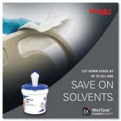 WypAll 9 in. x 15 in. Power Clean Wipers for WetTask Customizable Wet Wiping System - White (275/Roll, 2 Rolls/Carton)